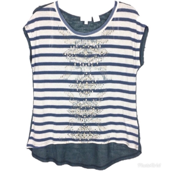 Miss Me Sheer Studded Cap Sleeve Top Size Small - Picture 1 of 8